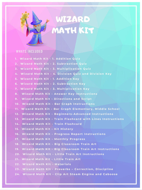 Wizard Math Kit Instant Download